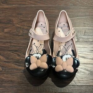 Mini Melissa Kids' Mini Mouse Blush and Black Dress Shoes size 12.